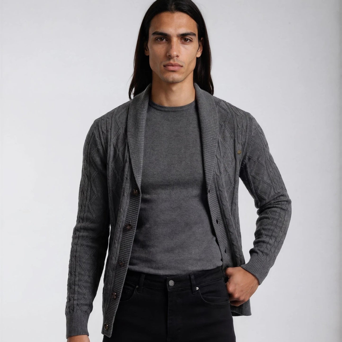 Monte Aure Verona Textured Shawl Cardigan