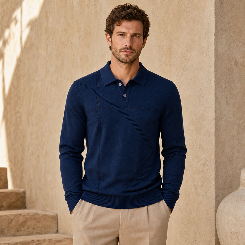 Orvieto Pattern-Knit Polo - Monte Aure