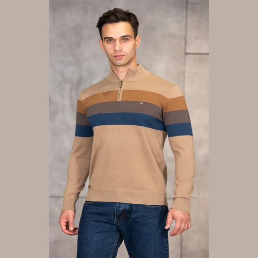 Monte Aure Torino Striped Quarter-Zip