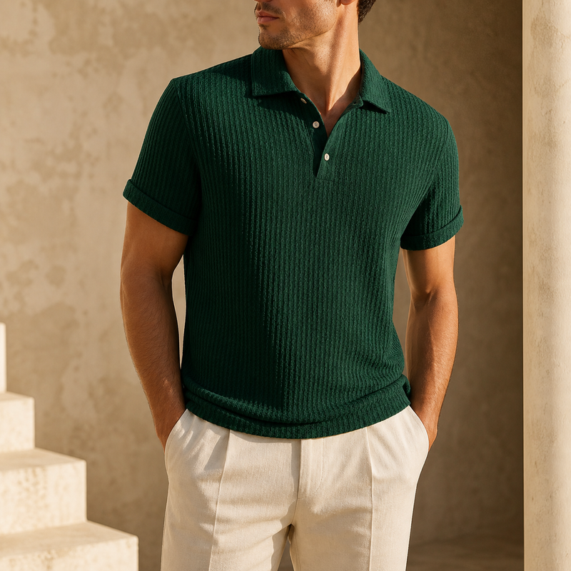 Salerno Waffle-Knit Polo - Monte Aure
