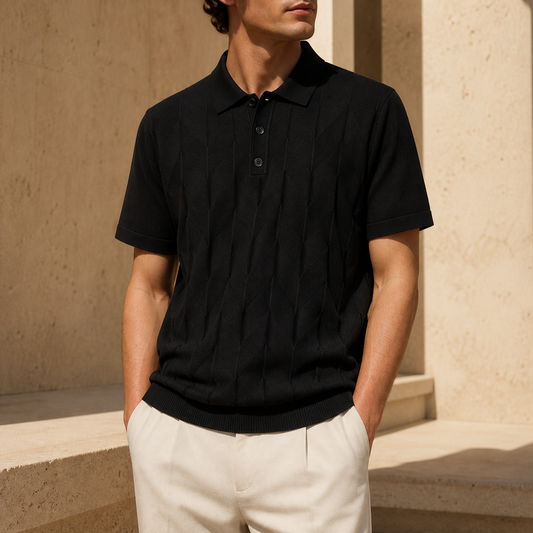 Varenna Structure Knit Polo - Monte Aure